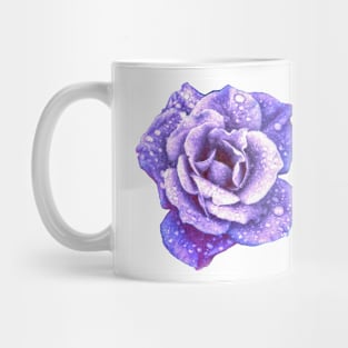 Midnight Purple Rose with Raindrops Mug